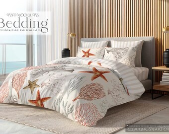 Bedding Mockups | Bedding Mockups | Photoshop Bedding | Bedding Linens Mockup | Digital Bedding Mocup | Sheets and Shams Mockup