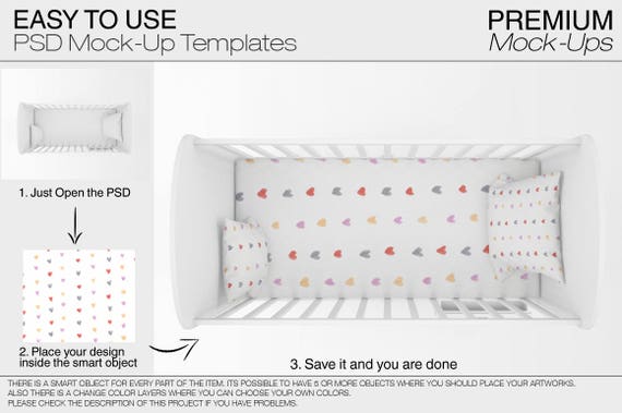 Baby Bedding Mockup Set Photoshop Baby Bed Mockups Custom Etsy