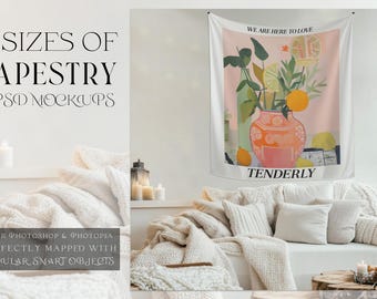 Tapestry Mockups | Digital Tapestry Template | Photoshop Tapestry | Digital Tapestries Mockups | Wall Decoration | Wall Tapestries Mockups
