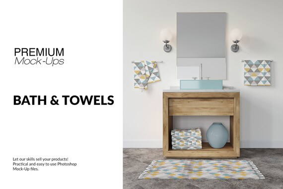 Bath Towels Bath Towels Mockup Photoshop Bath Towels Etsy