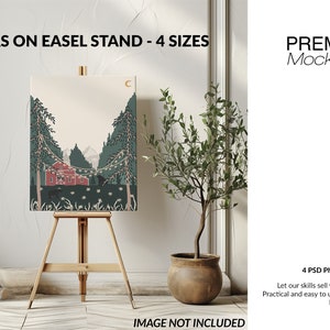 DIGITAL Photoshop Canvas on Easel | Photoshop Easel with Canvas | Custom Canvas Template | Canvas on Easel Template | Digital Canvas Mockups
