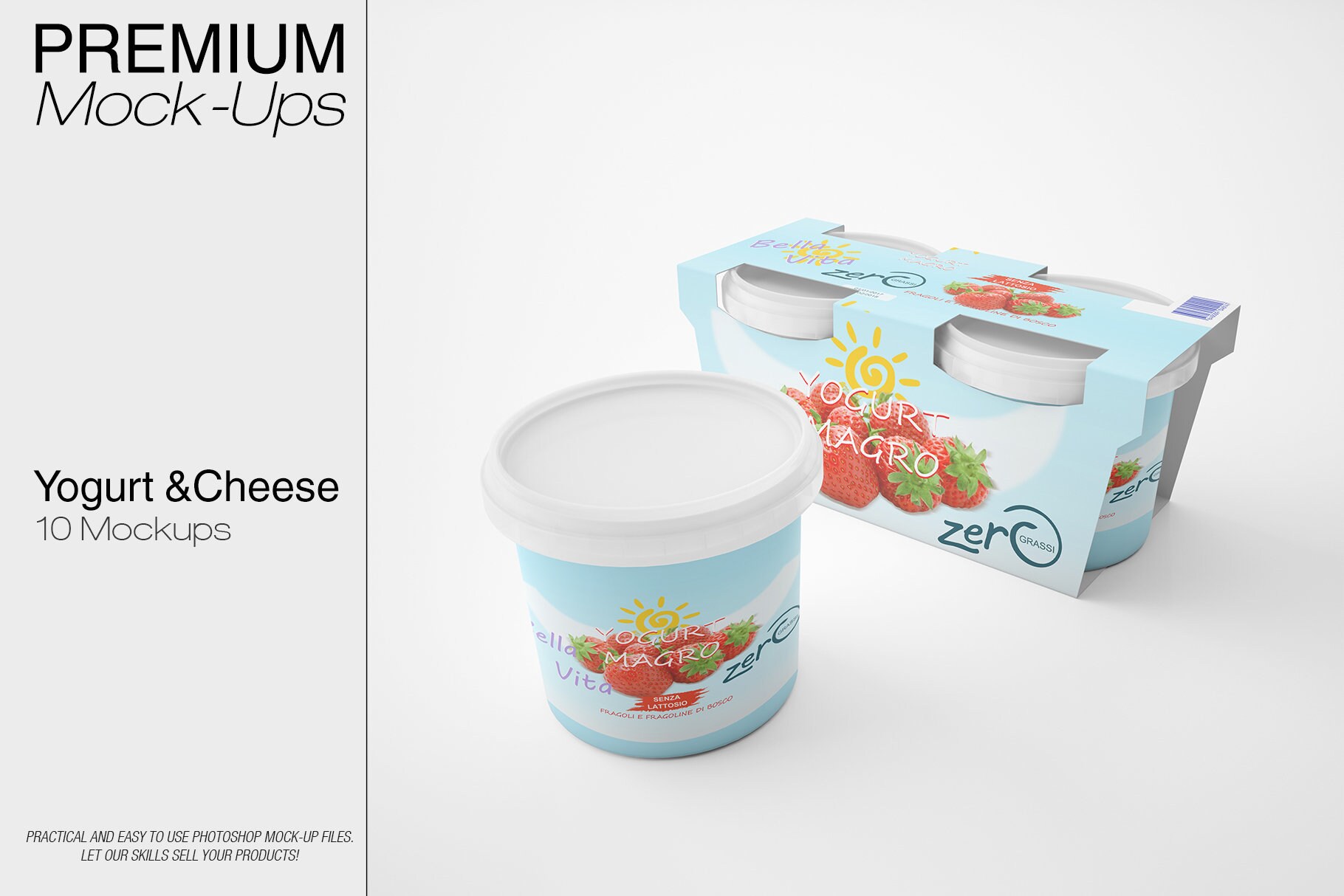 Download Yogurt And Cottage Cheese Mockup Photoshop Yogurt Box Etsy