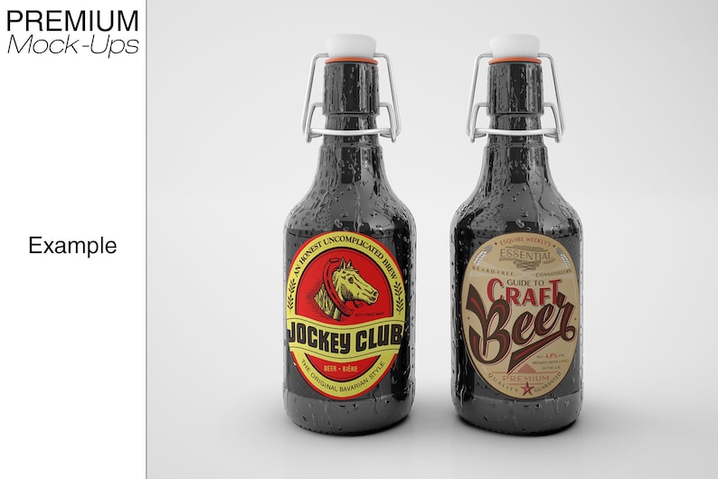 Beer Bottle Label Mockup| Beer and Glass Mockup Photoshop Beer Bottles| Photoshop Beer Label Set Beer Bottles Mockup