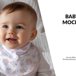 Baby Bib Mockup | Digital Baby Bib Template | Photoshop Baby Bib Mockup | Textile Baby Bib Mockup | Blank Baby Bib Mockup |
