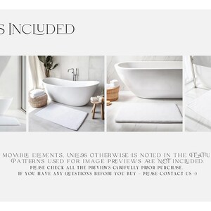 May include: Three different views of a white bath mat. The bath mat is rectangular and has a soft, fluffy texture. The text "VIEWS INCLUDED" is at the top of the image.