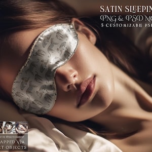 Satin Sleeping Mask Mockups | Digital Sleeping Mask Template | Photoshop Sleeping Mask Mockupt | Satin Sleeping Mask Digital Mockup