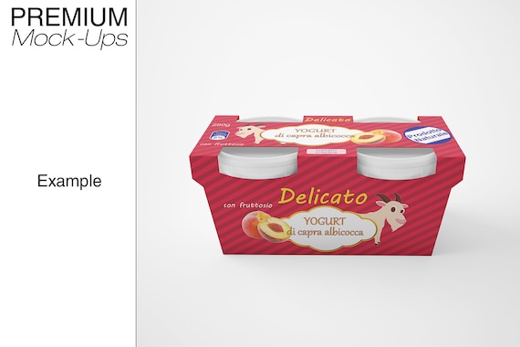 Download Yogurt And Cottage Cheese Mockup Photoshop Yogurt Box Etsy