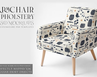 Armchair Upholstery Digital Template | Digital Armchair Textile | Upholstery Armchair Template | Armchair Textile Mockup | Custom Armchair
