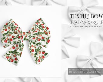 Bow Mockups | Photoshop Bows | Bow Template | Decorative Bow Mockups | Digital Bow Template | Cotton Bow Mockups  | Textile Bow Mockups