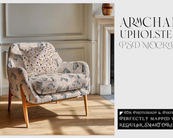 Maqueta de tapicería para sillón / Plantilla PSD (4096x4096 píxeles)
