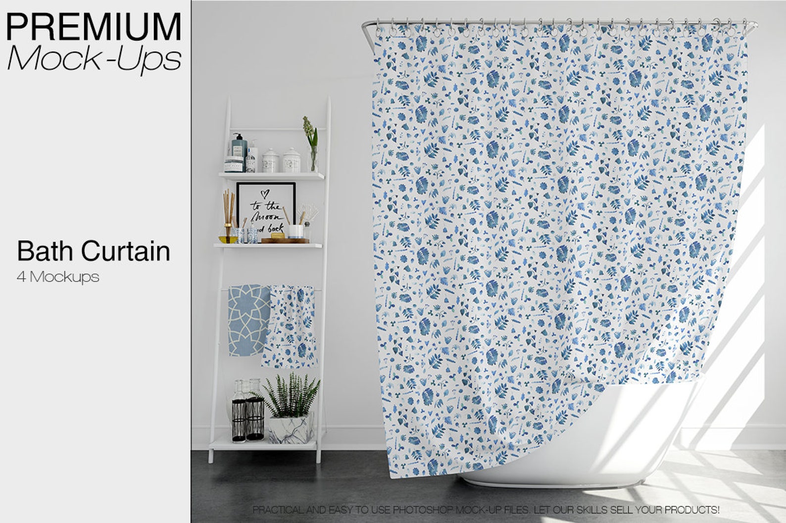 Bath Curtain Shower Curtain Mockup Shower Etsy