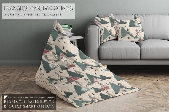 Triangle Bean Bag Chair Mockup Digital Triangle Bean Bag Chair Mockup 3 Types of Triangle Bean Bag Chair Templates Etsy