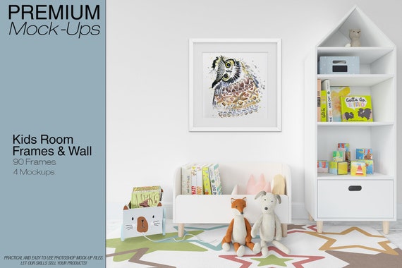 Download Kids Room And Frame Mockup Set Wall Frames Mockups Kids Etsy