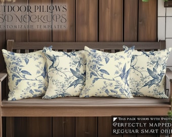 Outdoor Pillow Mockup | Outdoor Pillows Template | Outdoor Cushions | Digital Outdoor Pillows | Photoshop  Outdoor Pillows