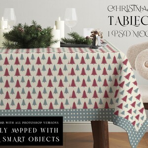 Christmas Tablecloth | Christmas Tablecloth Mockup | Photoshop Table and Tablecloth | Digitak Christmas Tablelcloth | Xmas Tablecloth Mockup
