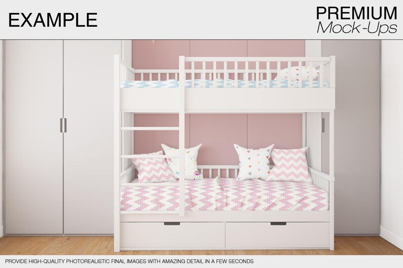 Kids Bed &amp; Bedding Mockup Set Kids Bedding