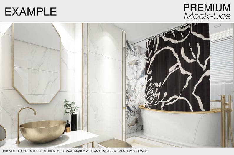 Download Bath Curtain Shower Curtain Mockup Photoshop Shower | Etsy