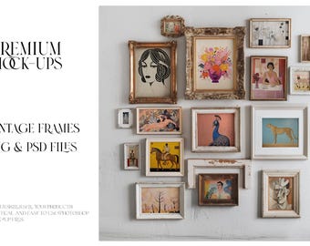Vintage Frames Mockup | Digital Vintage Frames Mockups | Photoshop Rich Frames | Digital Frames Templates |Rich Frames Digital Mockups