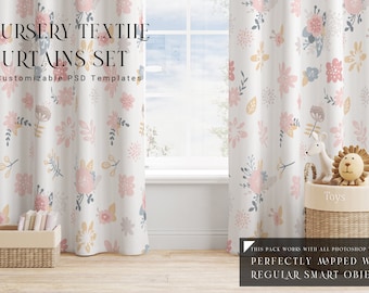 Nursery Curtains Template | Curtains Mockup | Photoshop Curtains Mockup | Curtains Mockup | Curtain | Custom Curtains | Curtains Template