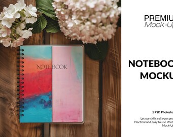 Notitieboekjemodel | Sjabloon voor digitaal notitieboekje | Photoshop-notitieboekjemodel | Aanpasbaar notitieboekje | Spiraalvormige notitieboekjesjabloon |