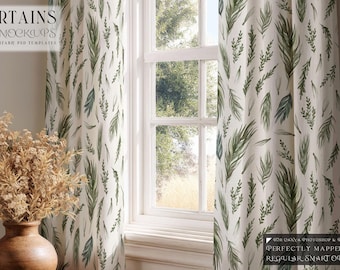 Digital Curtain Mockups | Curtains Mockup | Photoshop Curtains Mockup | Linen Drapes | Curtains Mockup | Custom Curtains | Curtains Template