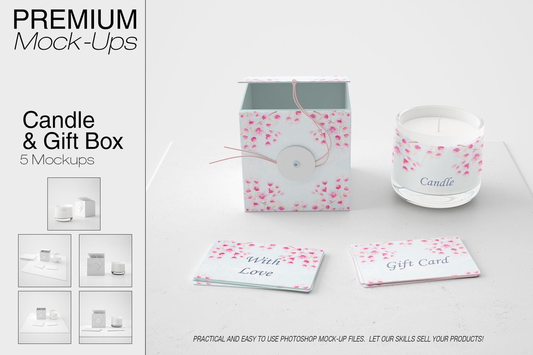 Download Candle And Gift Box Mockup Candle Mockup Candle In A Glass Etsy