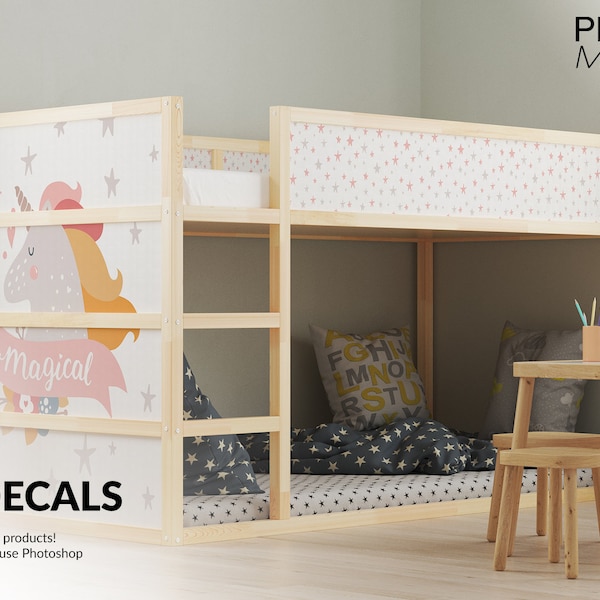 Kura Decals Mockup Set | Photoshop Kura Bed Decals | Custom Kura Playhouse | Children Playhouse Decals |Kura Sticker Mockup