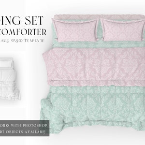 Bedding Mockups  | Bedding Mockups | Photoshop Bedding | Duvet Linen| Digital Comforter | Linen | Comforter and Shams Mockup