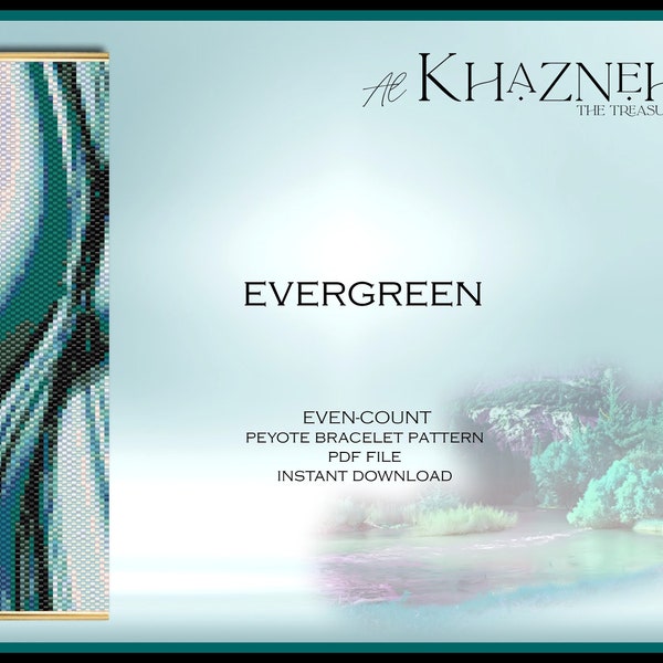 EVEN COUNT Peyote Bracelet Pattern "EVERGREEN"