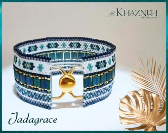 Even-Peyote Bracelet Pattern with Tila's "JADAGRACE"