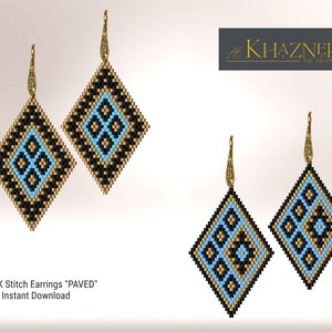 BRICK STITCH Earrings Pattern "PAVED"