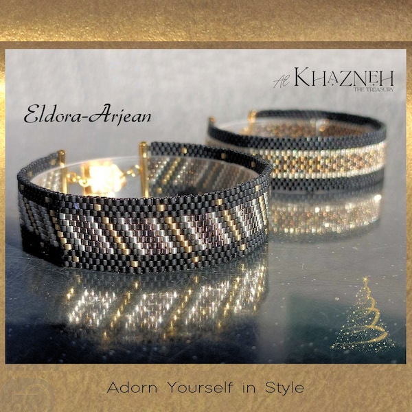 TWO Narrow Even Peyote Bracelet Patterns "ELDORA-ARJEAN"