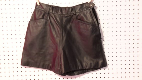 Wilson's Black leather Side Zip Shorts
