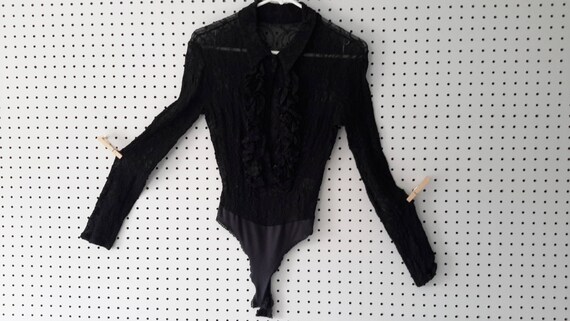 Bebe Black Lace Bodysuit