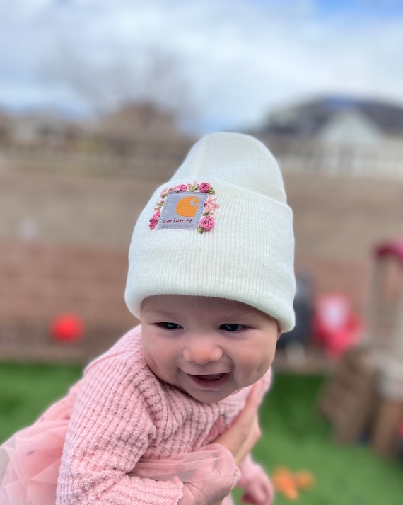 Carhartt TODDLER Size Hand Embroidered Beanie Marshmallow Etsy