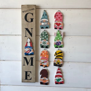 Rustic white interchangeable gnomes