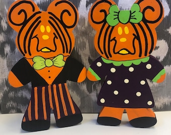 Mickey y Minnie calabaza gente