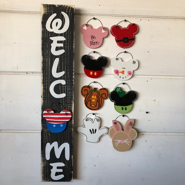 Mickey inspired black welcome