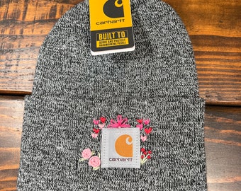 Carhartt hand embroidered beanie Heather gray