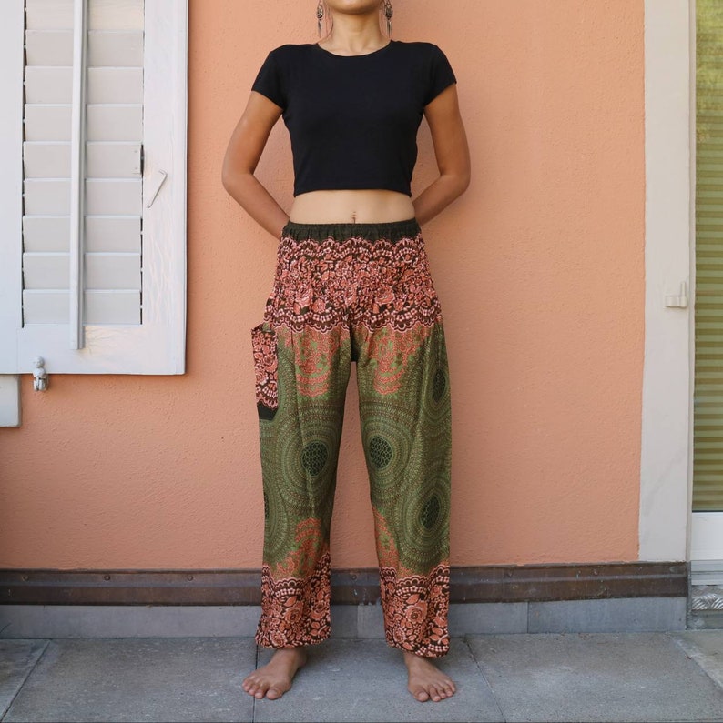 Flower pants Boho pants Hippie Harem Yoga pants 401