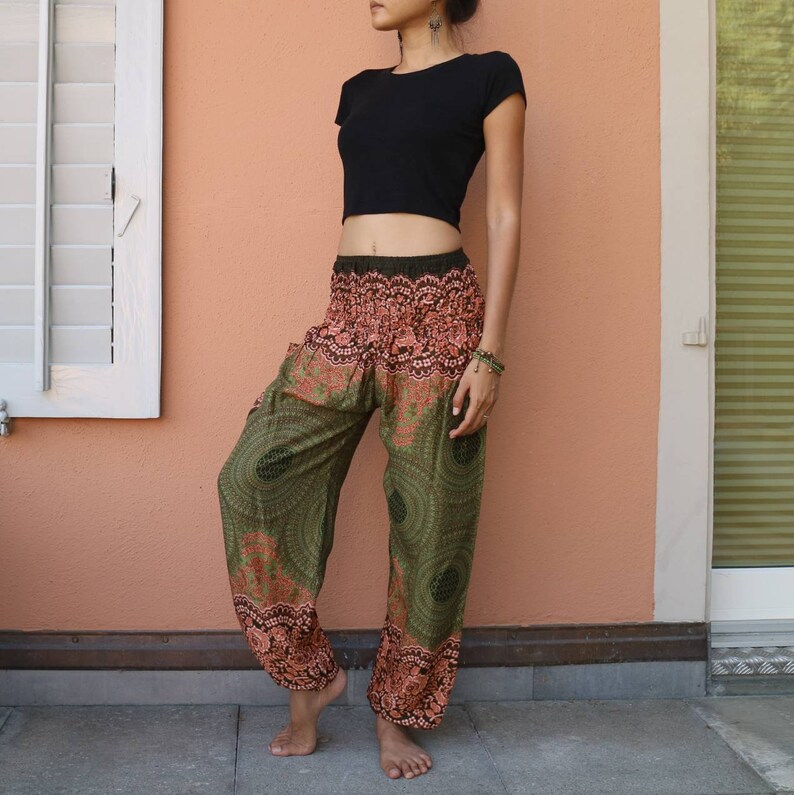 Flower pants Boho pants Hippie Harem Yoga pants 401