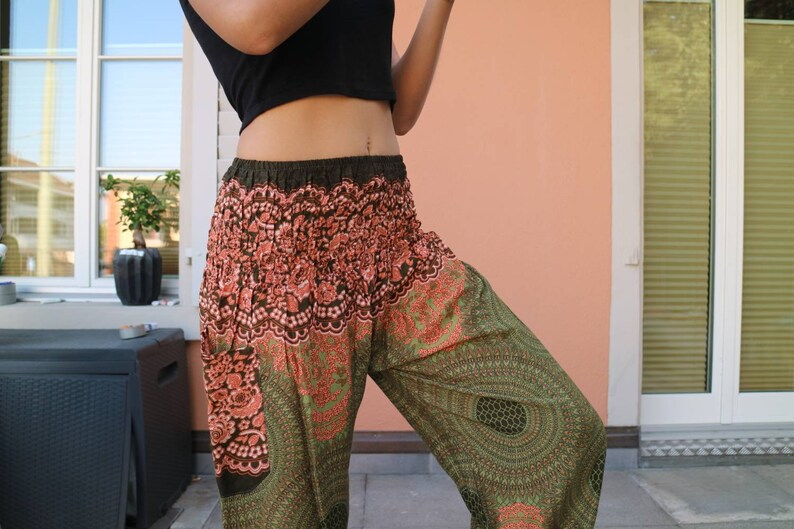 Flower pants Boho pants Hippie Harem Yoga pants 401