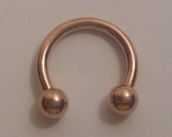 18g 16g 14g,  10mm 3/8", Circular Barbell, Rose Gold ,Septum Ring, Body Jewelry, 16g Gauge Septum Ring