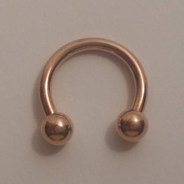 18g 16g 14g,  10mm 3/8", Circular Barbell, Rose Gold ,Septum Ring, Body Jewelry, 16g Gauge Septum Ring