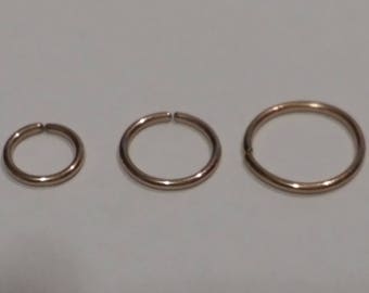 Rose Gold 18g Nose Ring, 18g Seamless, Nose Hoop, 6mm 8mm 10mm - Also Fits - Tragus, Cartilag,e Helix, Septum, Earring Small Tiny Catch less