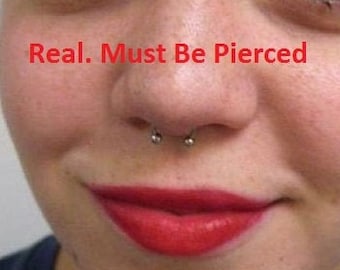 16g SEPTUM Ring, 18g, 14g, Septum Horseshoe, Septum Ring 16g, U Shape, 8mm 5/16" Diameter, 3mm Balls, Now Available in 18g 16g 14g **REAL**