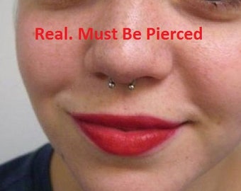 16g SEPTUM Ring, Internally Threaded, 3mm Balls, Septum Horseshoe, Septum Ring 16g, U Shape, 8mm 5/16" Diameter,