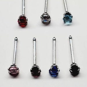 20g Prong Set 3mm Gem Bone Nose Ring