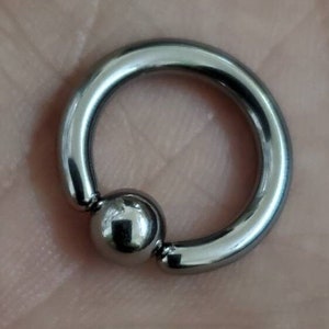Captive Bead Rings with Steel Ball CBR 18g 16g 14g 12g 19g 8g 6g Surgical Stainless Steel, BCR, Many Sizes Available