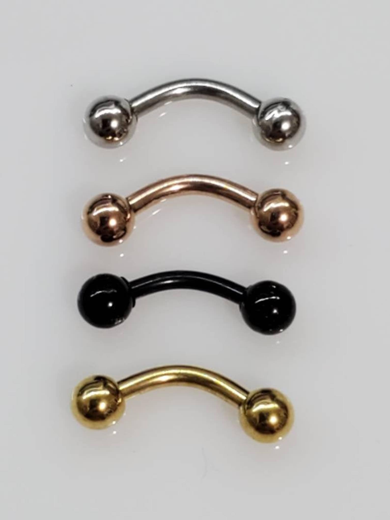 16g Curved Barbell Tragus Rook Cartilage Eyebrow Septum Etsy